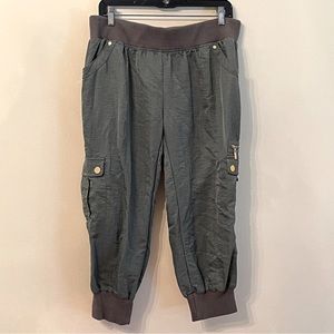 Bebe Sports Olive Military Style Cargo Pants
